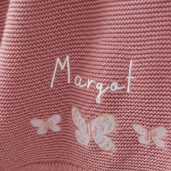 Personalised Butterfly Pink Frill Blanket, 2 of 4