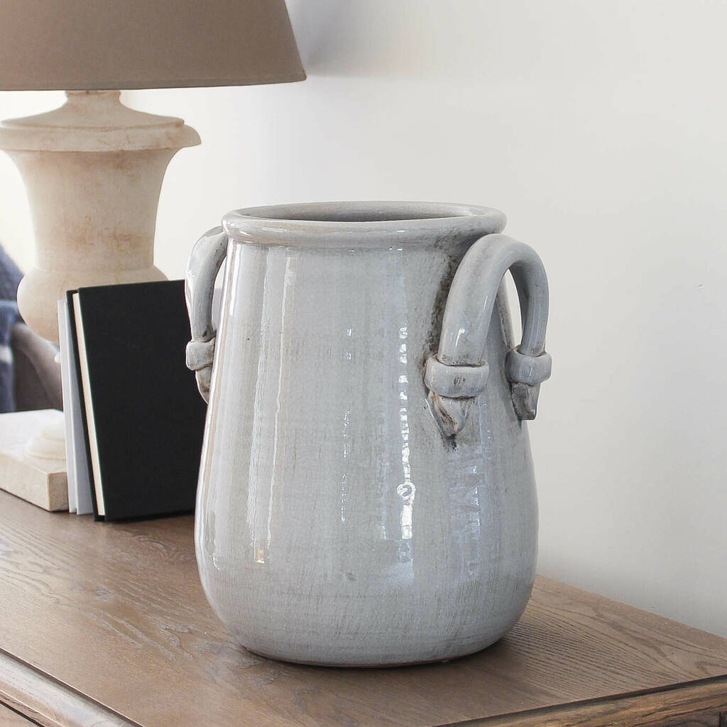 Large Grey Decorative Vase By Marquis & Dawe