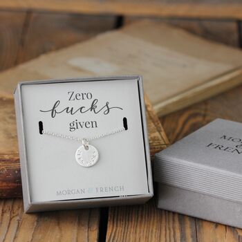 Zero Fucks Given Personalised Letter Necklace In Box, 2 of 4