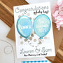 Personalised Balloons Congratulations New Baby Card, thumbnail 1 of 9