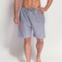 Men's Ash Grey Herringbone Brushed Cotton Shorts, thumbnail 1 of 4