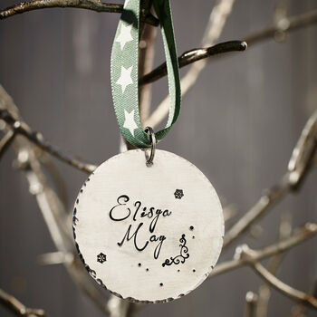 Personalised Metal Disc Xmas Decoration, 2 of 2