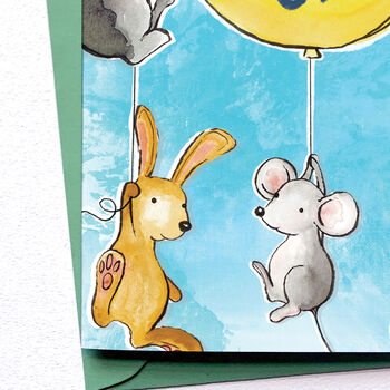 New Baby Card Hello Little One Woodland Animals, 4 of 5
