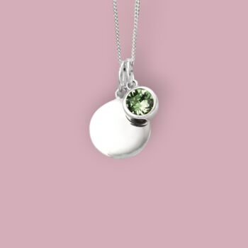 Genuine Peridot Cz Necklace In Sterling Silver, 3 of 12