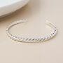 Silver Plated Twisted Braid Cuff Bangle Bracelet, thumbnail 4 of 6