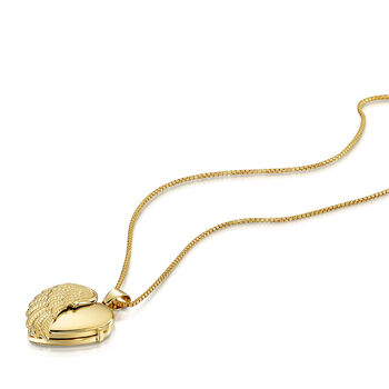 Italian Angel Wing Heart Locket – 18 K Gold Plated, 3 of 4