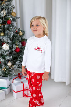 Family Christmas 'Believes' Personalised Pyjamas Available In Red And Green, 4 of 12