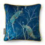 Luxury Super Soft Velvet Cushion Peacock Blue With Optional Piping, thumbnail 1 of 8