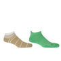 Retro Stripe Cream And Organic Green Men's Trainer Socks, thumbnail 1 of 9