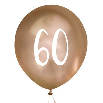 Five Gold 60 Party Balloons, 2 of 2