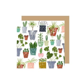 House Plants In Repeat Greetings Card, 2 of 2