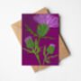 Scottish Thistle Greeting Card, Botanical Illustration, Purple, Green, Blank Inside, All Occasion, Scotland, Highlands, Floral, British Isle, thumbnail 1 of 2