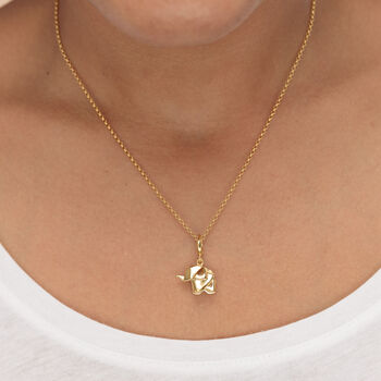 18ct Gold Origami Elephant Charm Necklace, 2 of 4