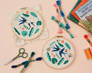 Beginner Summer Swallows Embroidery Kit, 4 of 5