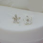 Silver And Diamond Flower Earrings, thumbnail 2 of 5