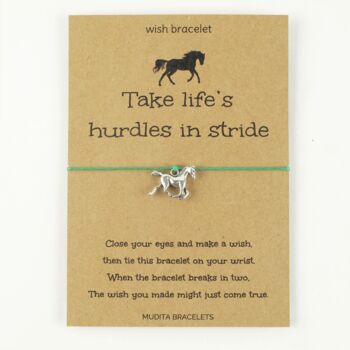 Take Life's Hurdles In Stride Motivation Horse Wish Bracelet, 3 of 4