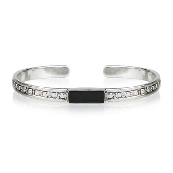 Maharani Men's Black Onyx Sterling Silver Cuff, 4 of 6