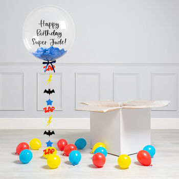 Personalised Birthday Superhero Bubble Balloon, 2 of 2