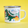 Personalised Children's Dinosaur Enamel Mug, thumbnail 7 of 11
