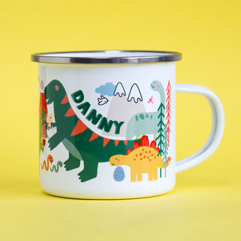 Personalised Children's Dinosaur Enamel Mug, 7 of 11
