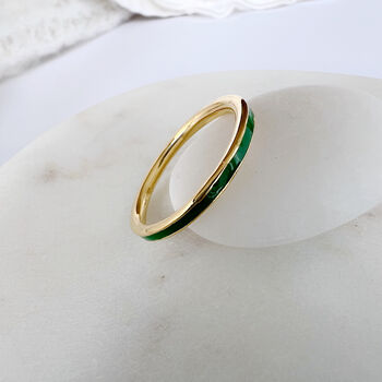 Pop Of Colour Green Enamel Ring, 2 of 6