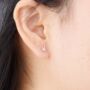 Dainty Cz Stone Padlock And Key Stud Earrings, 925 Sterling Silver, thumbnail 3 of 8