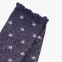 Women's Glitter Socks Navy Pink Stars, thumbnail 3 of 4