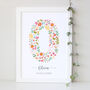 Floral Fun Personalised Initial Print, thumbnail 6 of 7