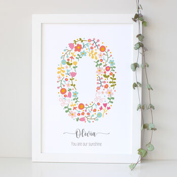 Floral Fun Personalised Initial Print, 6 of 7