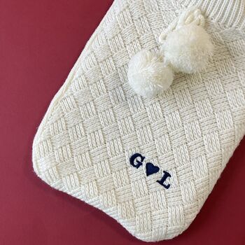 Personalised Heart Initials Hot Water Bottle, 3 of 3