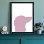 Custom Dog Silhouette Pet Portrait Gift, thumbnail 4 of 9