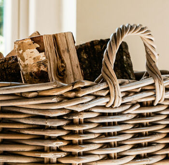 Set Of Two Fireside Wicker Log Baskets, 3 of 3