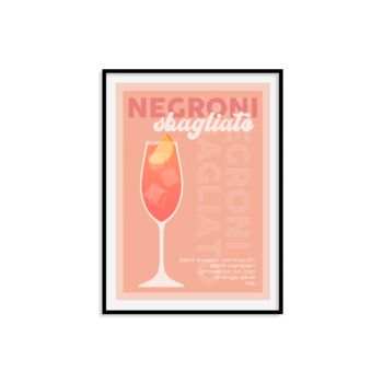 Negroni Sbagliato Cocktail Print, 2 of 10
