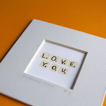 Love You Scrabble Tiles Mini Art Print, 2 of 8