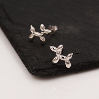 Sterling Silver Balloon Dog Stud Earrings, 3 of 12