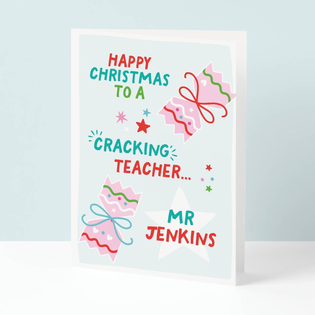 Personalised Funny Teacher Christmas Cracker Card, 1 of 5