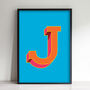 Letter J Print Alphabet Initial Colourful Art Print, thumbnail 2 of 3