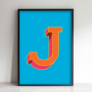 Letter J Print Alphabet Initial Colourful Art Print, 2 of 3