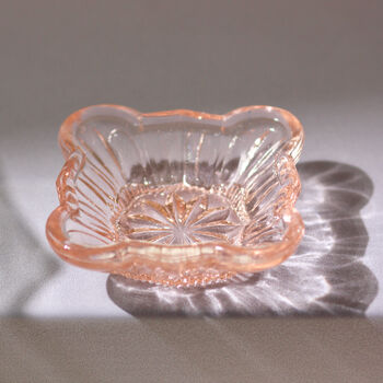 Vintage Art Deco Glass Trinket Dish Light Pink, 3 of 3