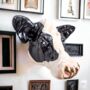 Hand Painted Ceramic Friesian Cow Head Wall Sconce Vase, thumbnail 1 of 4