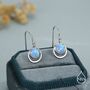 Sterling Silver Blue Opal And Circle Drop Hook Earrings, thumbnail 4 of 11
