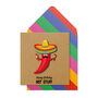 Handmade Hot Stuff Chilli Birthday Personalised Greeting Card, thumbnail 1 of 5