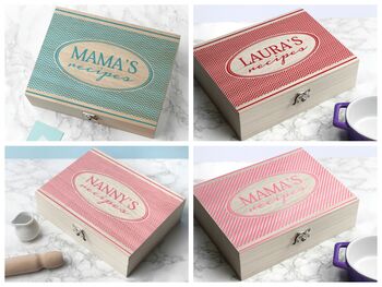 Personalised Patterned Recipe Box, 4 of 12