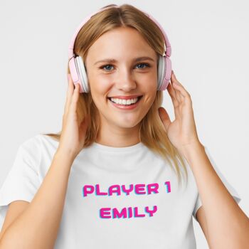 Personalised Women's Player One T Shirt, 2 of 2