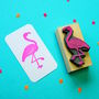 Tropical Flamingo Pineapple And Palm Tree Rubber Stamps, thumbnail 2 of 5