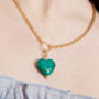 Macai Glass Heart Gold Plated Silver Chain Necklace, thumbnail 2 of 5
