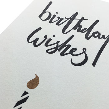 'Birthday Wishes' Letterpress Card, 3 of 3