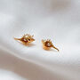 Shell And Pearl Gold Stud Earrings, thumbnail 1 of 4