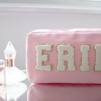 Personalised Cosmetic Make Up Bags With Glitter Letters, 3 of 7