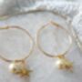 Charm Gold Plated Hoop Earrings Mothers Day Jewellery, thumbnail 2 of 10